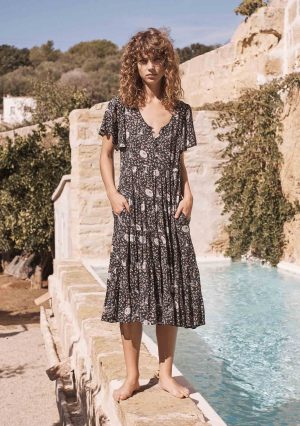 Valentina Fiesta Day Dress Black